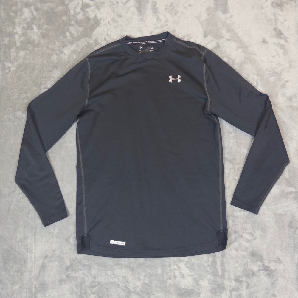 Under Armour ColdGear Shirt Mens Medium Black Long Sleeve Compression Athletic